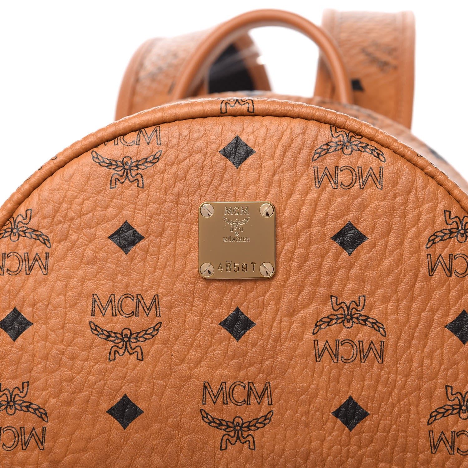 MCM Visetos Small Side Stud Stark Backpack Cognac 9 of 9
