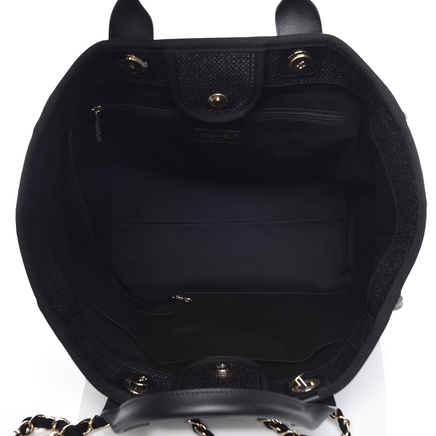 Chanel Woven Straw Raffia Large Deauville Tote Black 8 of 10