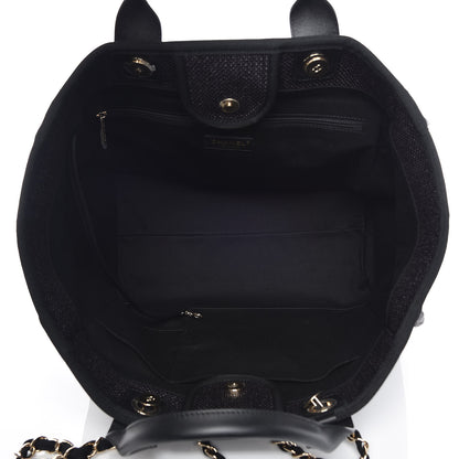 Chanel Woven Straw Raffia Large Deauville Tote Black 8 of 10