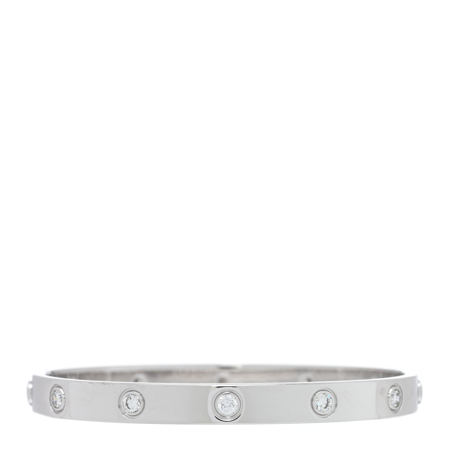 Cartier 18K White Gold 10 Diamond LOVE Bracelet 17 2 of 3