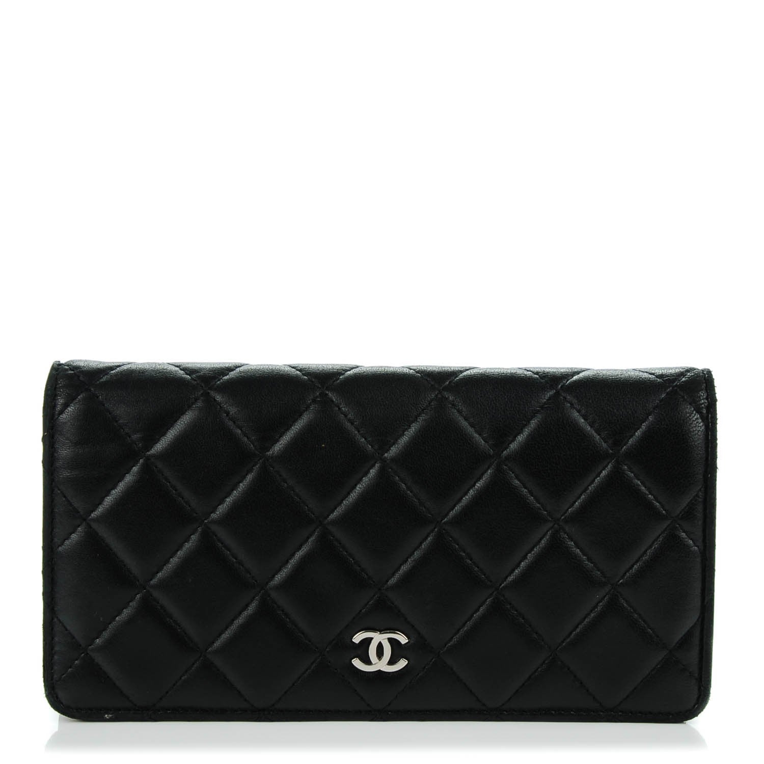 Chanel Lambskin Quilted Yen Wallet Black 1 of 9