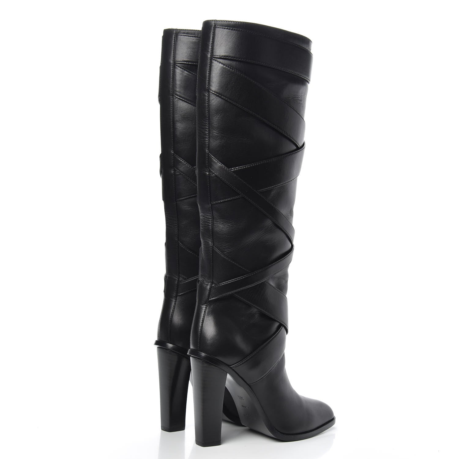 Saint Laurent Seta Calfskin Knee High Boot 36.5 Black 4 of 8