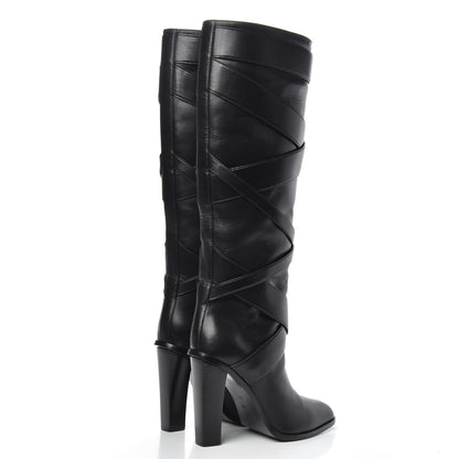 Saint Laurent Seta Calfskin Knee High Boot 36.5 Black 4 of 8