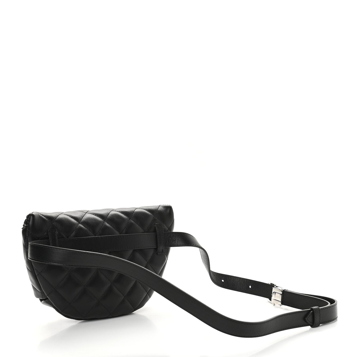 Lambskin Quilted Waist Belt Bag Black