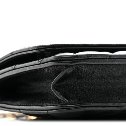 Chanel Lambskin Resin Quilted Wallet On Chain WOC Black 10 of 11