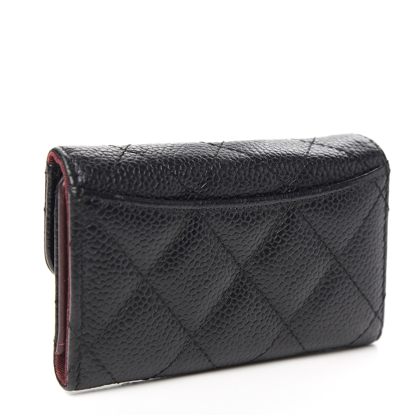 Caviar Quilted 6 Key Holder Black