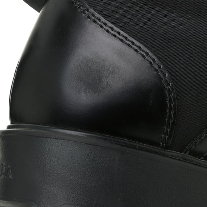 Prada Spazzolato Rois Nylon Metal Triangle Logo Monolith Pouch Pocket 55mm Boots 38 Black 17 of 19