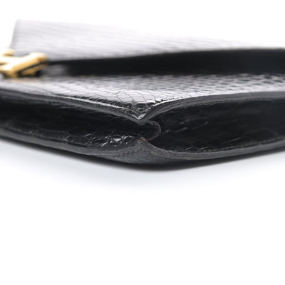 Hermes Shiny Porosus Crocodile Lydie Clutch Black 10 of 15