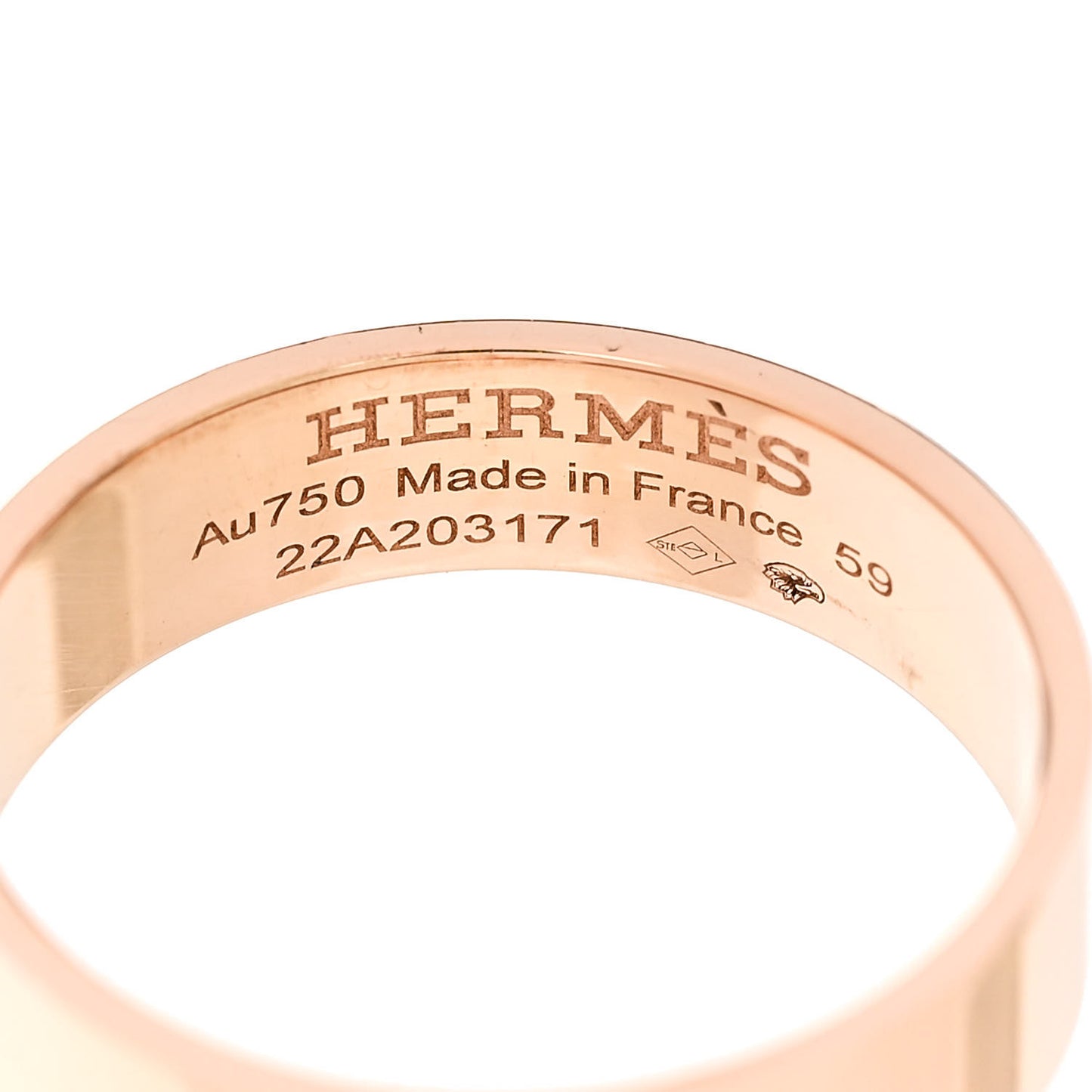 18K Rose Gold Diamond PM H D'Ancre Ring 59 8.75