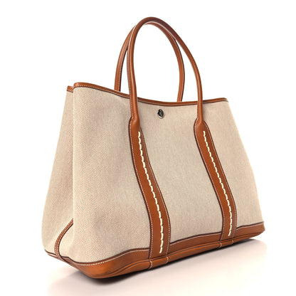 Hermes Barenia Toile Garden Party 36 MM Tote Ecru 3 of 12
