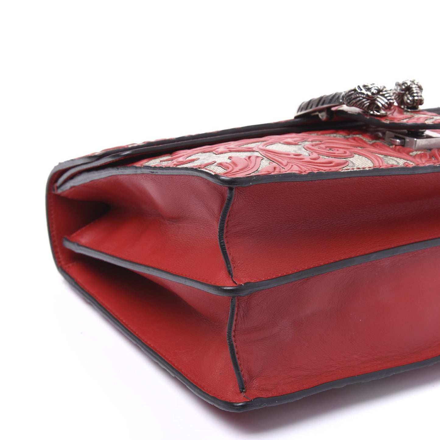 GG Supreme Monogram Arabesque Medium Dionysus Shoulder Bag Hibiscus Red