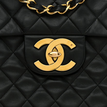 Chanel Lambskin Quilted XL Jumbo Single Flap Black 9 of 11