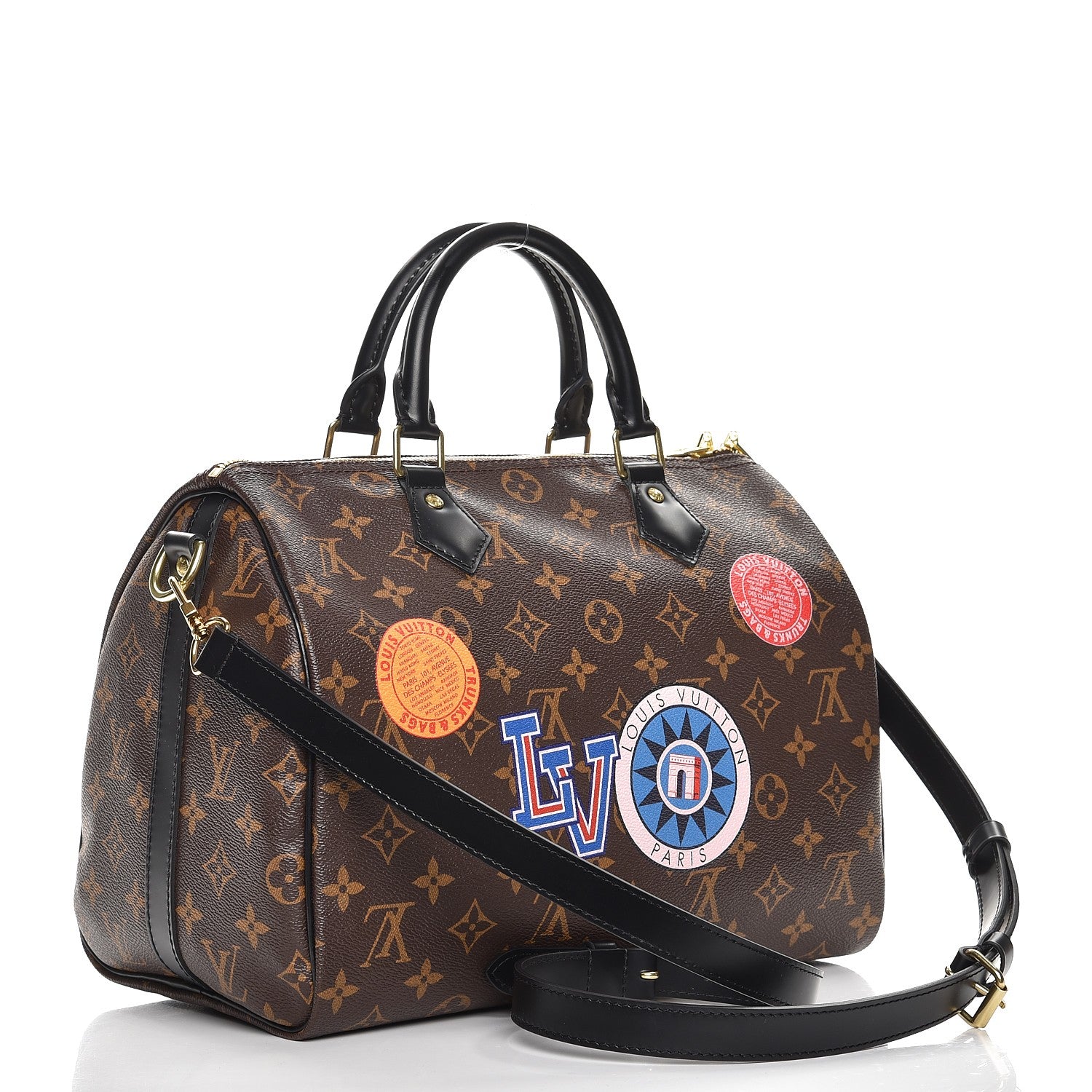 Louis Vuitton Monogram My World Tour Speedy Bandouliere 30 Black 4 of 8