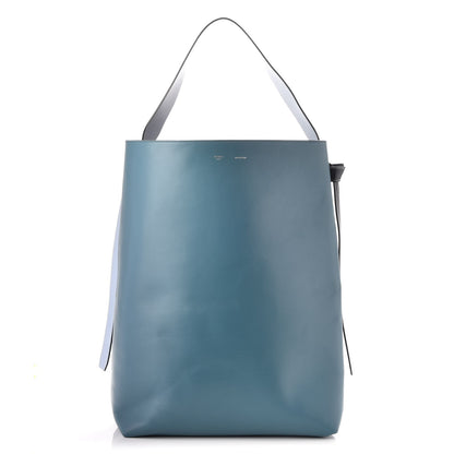 Celine Shiny Smooth Calfskin Oversized Bi-Color Twisted Cabas Ocean Black 1 of 8