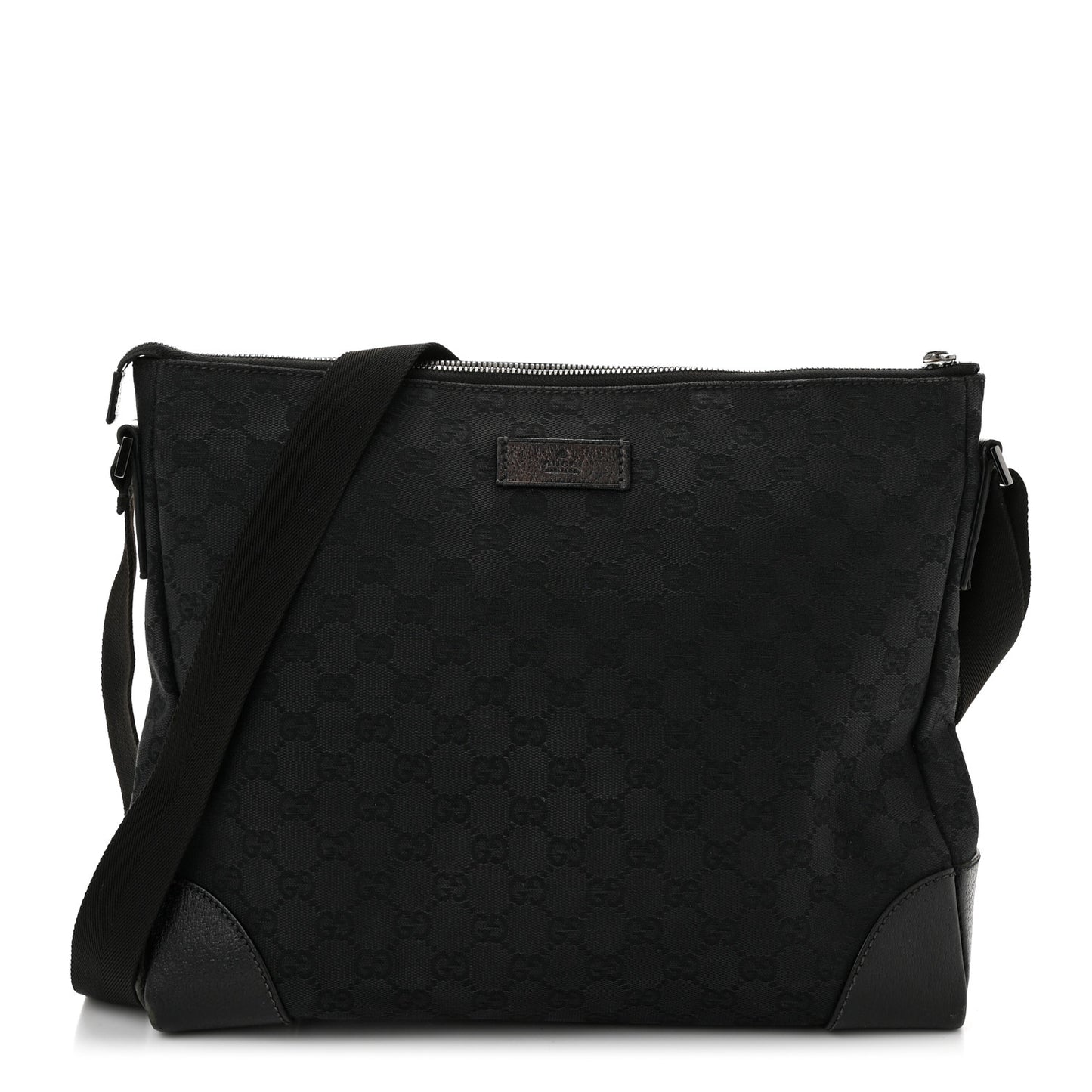 Monogram Flat Messenger Bag Black
