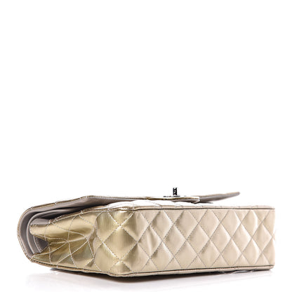 Chanel Striated Patent Quilted Medium Double Flap Gold 4 of 10