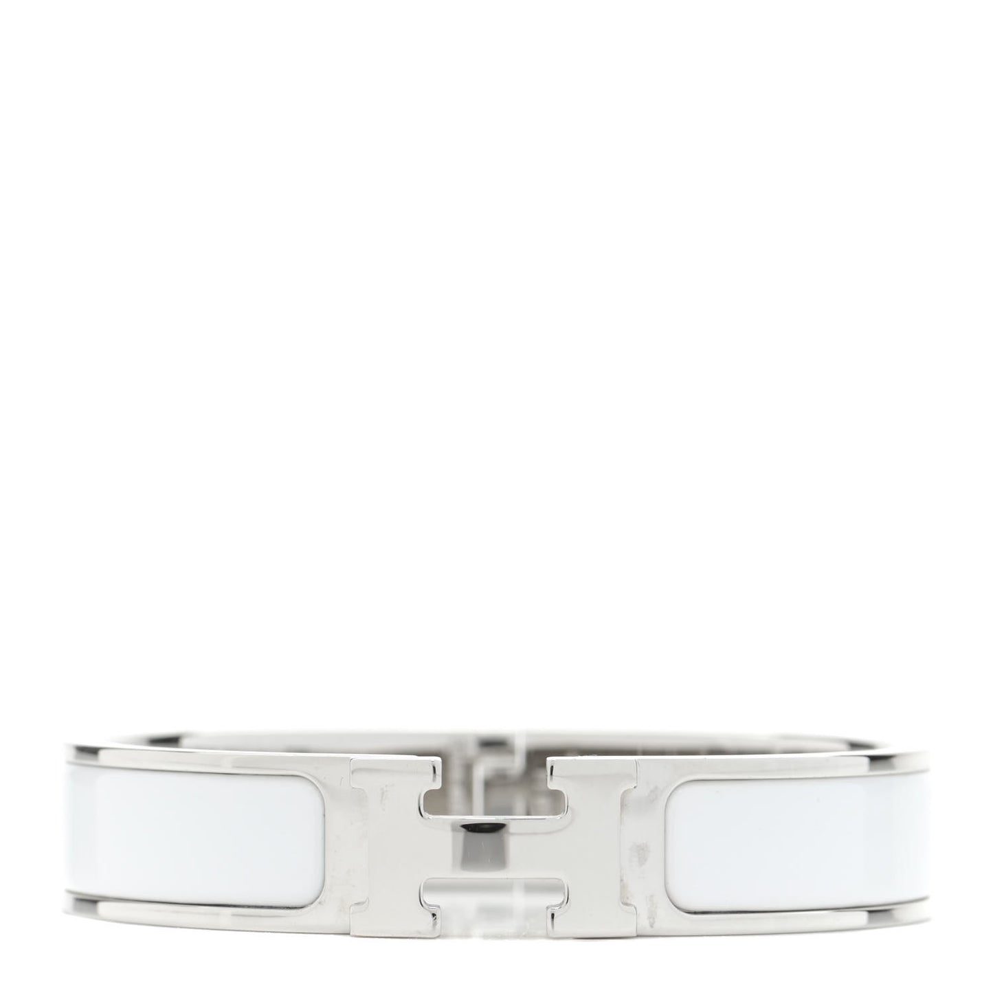 Enamel Narrow Clic Clac H Bracelet PM White