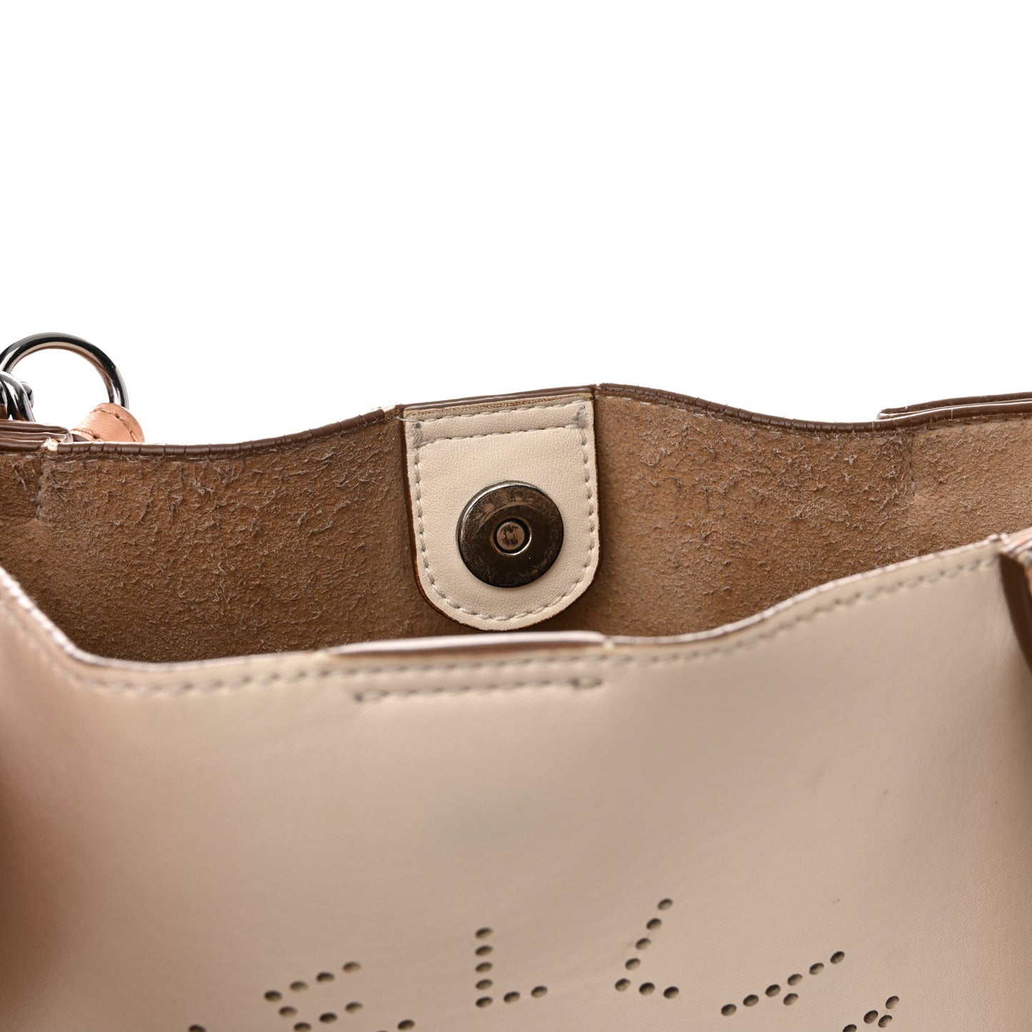 Eco Alter Nappa Perforated Logo Mini Crossbody Beige