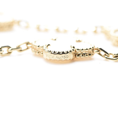Van Cleef & Arpels 18K Yellow Gold Mother of Pearl 5 Motifs Vintage Alhambra Bracelet 5 of 7