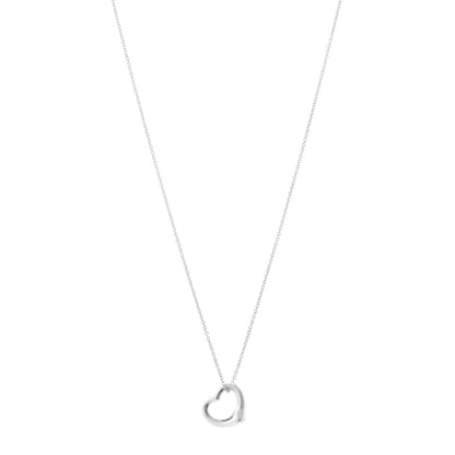 Tiffany Sterling Silver 16mm Elsa Peretti Open Heart Pendant Necklace 1 of 5