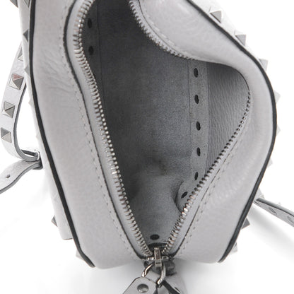 Valentino Garavani Grained Calfskin Small Rockstud Flap Pocket Camera Crossbody Bag Pastel Grey 5 of 7