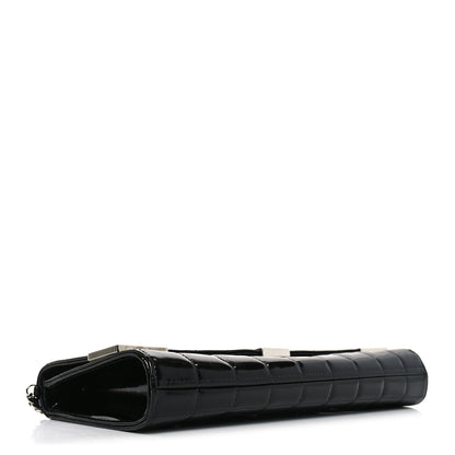 Chanel Patent Chocolate Bar Chain Clutch Black 4 of 10