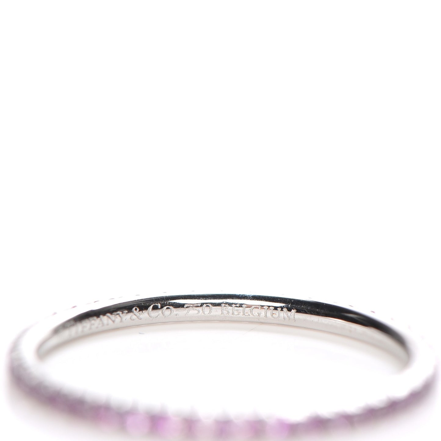 18K White Gold Pink Sapphire Metro Ring 6.5