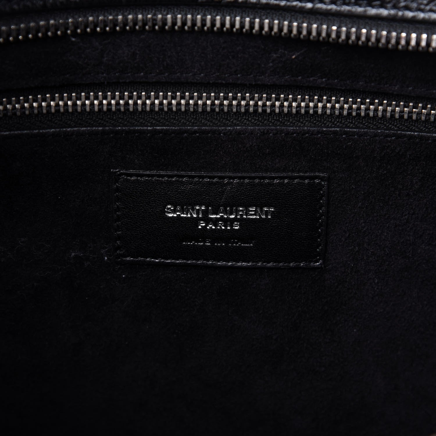 Saint Laurent Calfskin Crocodile Embossed Medium Cabas Rive Gauche Black 15 of 22