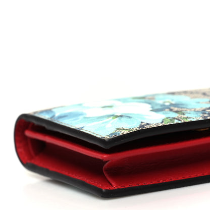 Gucci GG Supreme Monogram Blooms Card Case Beige Blue Navy Hibiscus Red 9 of 11