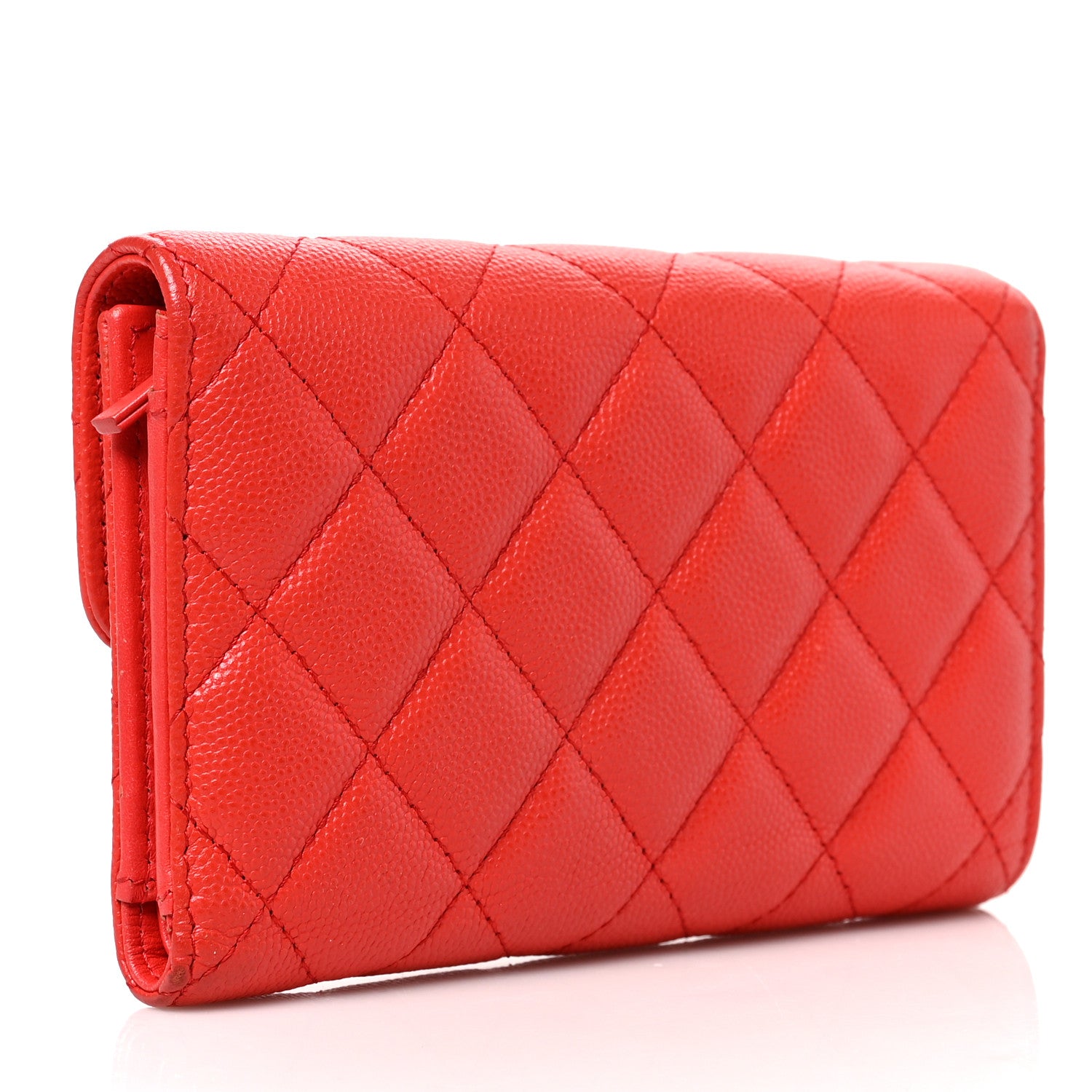 Chanel Caviar Quilted Medium Flap Wallet Red 3 of 7