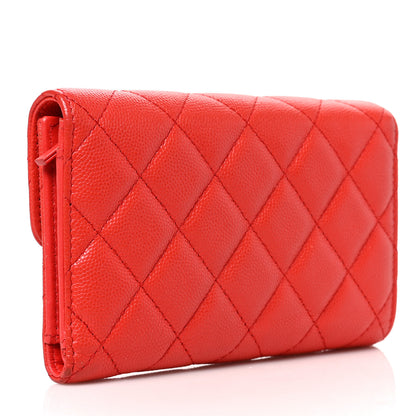 Chanel Caviar Quilted Medium Flap Wallet Red 3 of 7