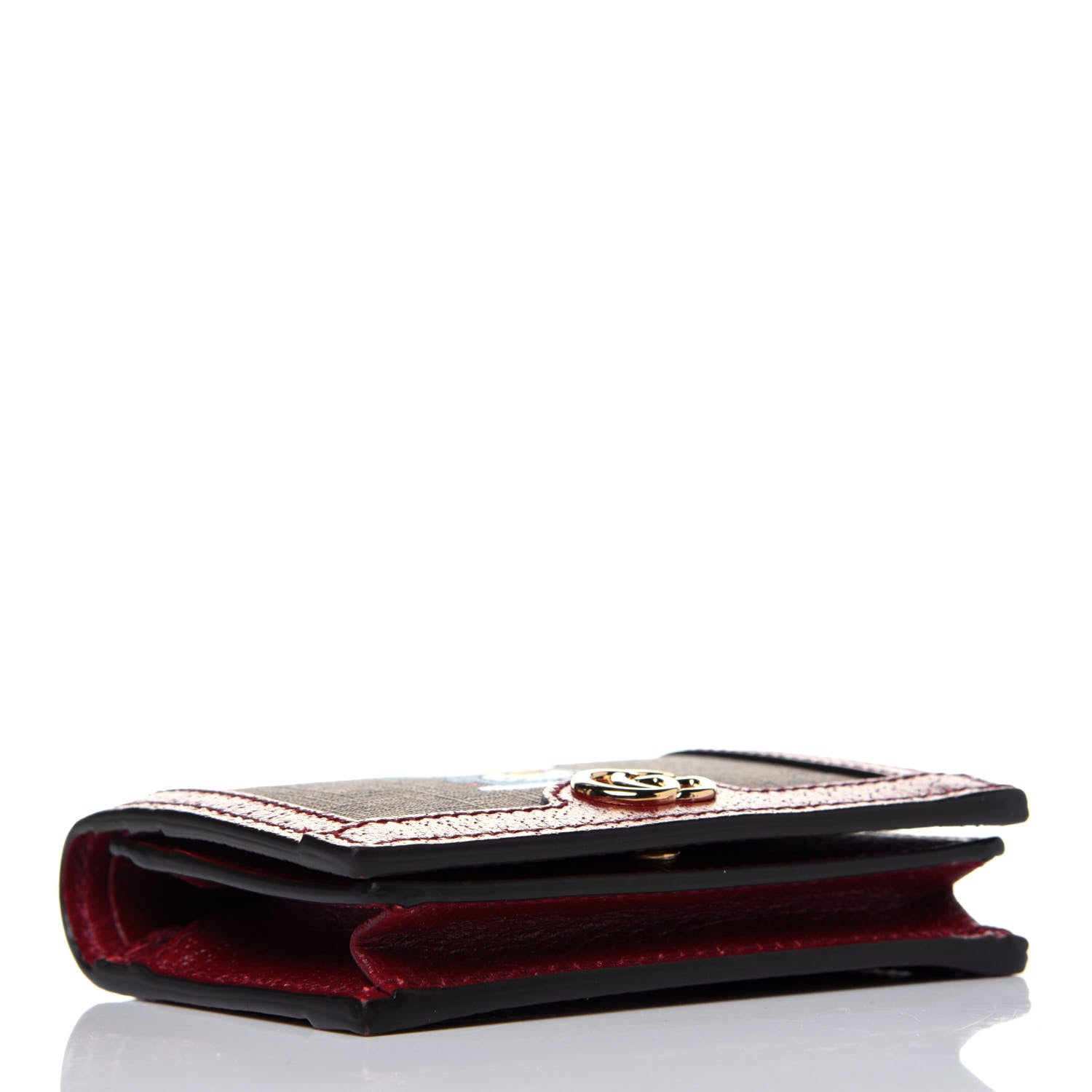 Gucci X DORAEMON Mini Vintage GG Supreme Monogram Card Case Wallet Beige Cherry Red 4 of 10