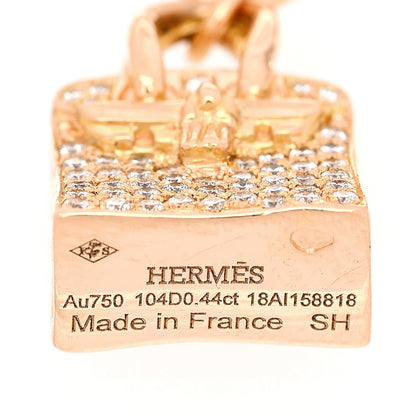 Hermes 18K Rose Gold Diamond Birkin Pave Bracelet SH 5 of 5