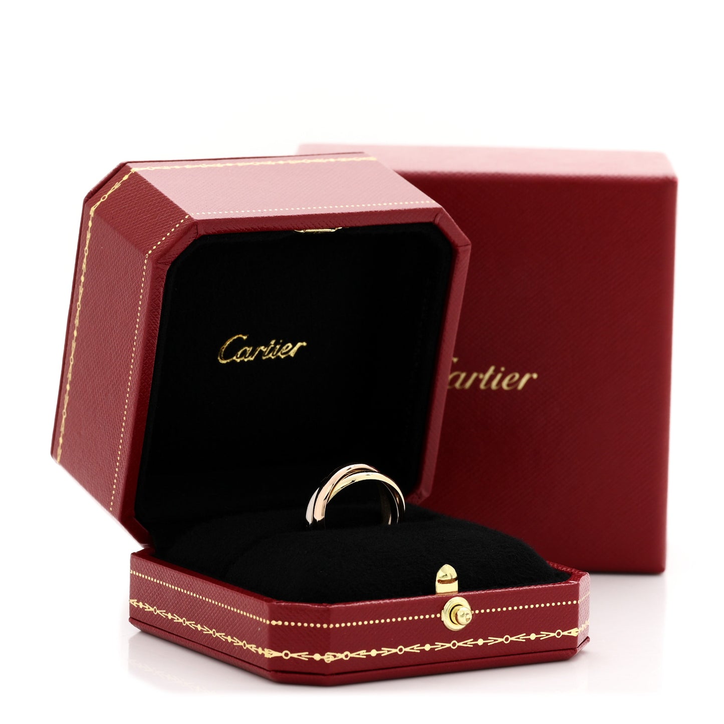 18K Pink Yellow White Gold Classic Trinity Ring 53 6.5