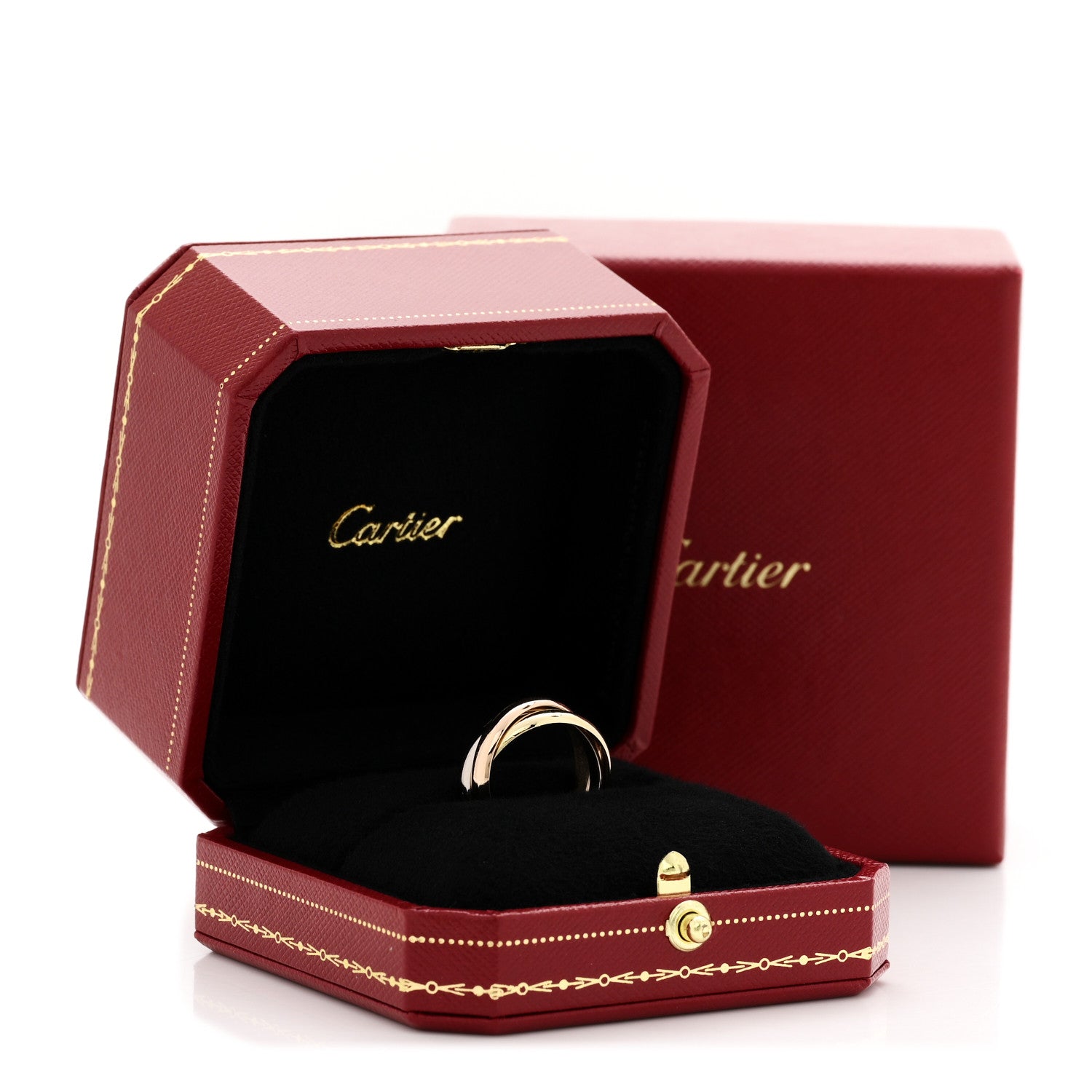 Cartier 18K Pink Yellow White Gold Classic Trinity Ring 53 6.5 5 of 5