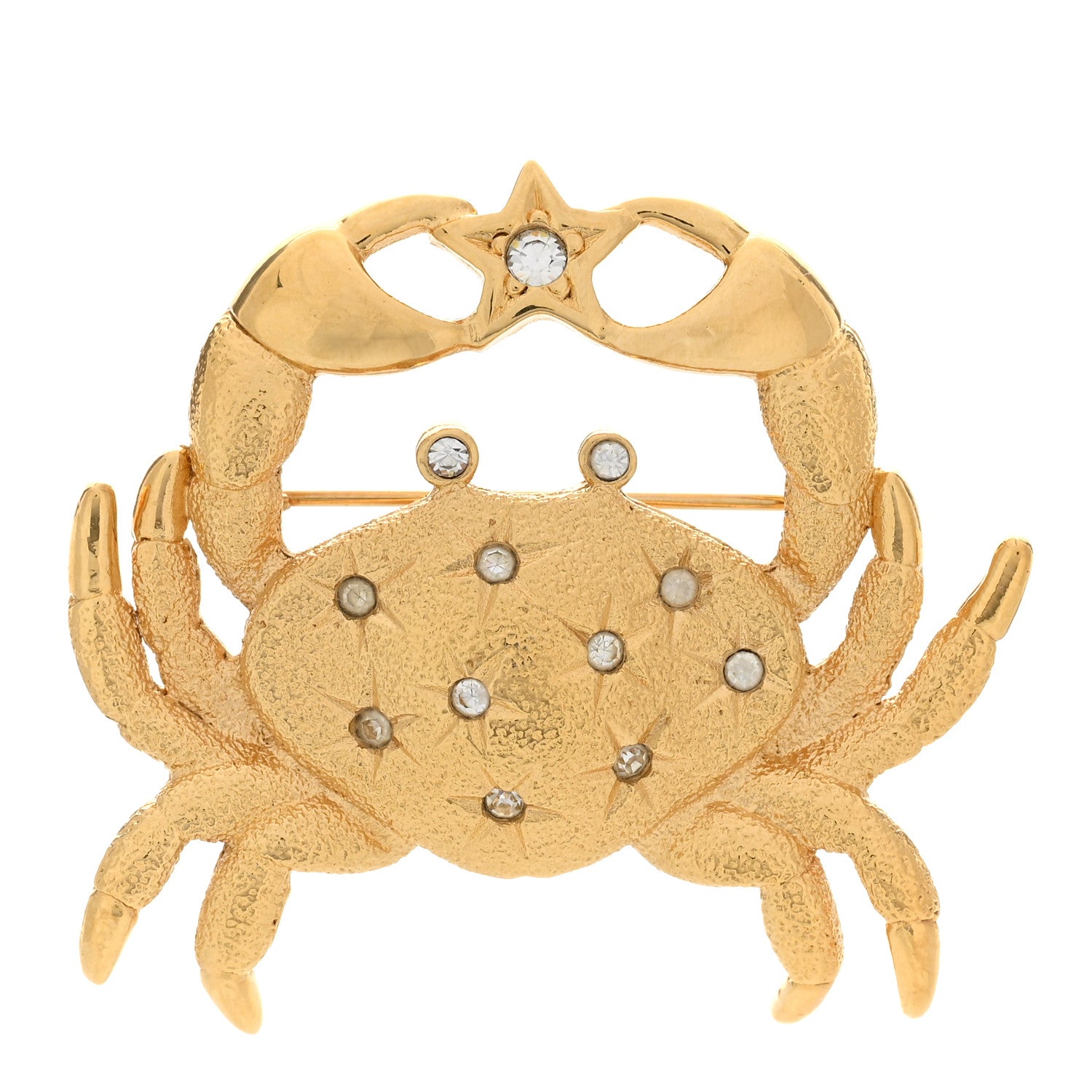 Christian Dior Metal Crab Brooch Gold 1 of 4