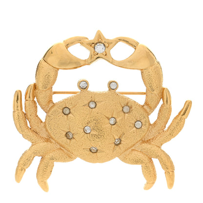 Christian Dior Metal Crab Brooch Gold 1 of 4
