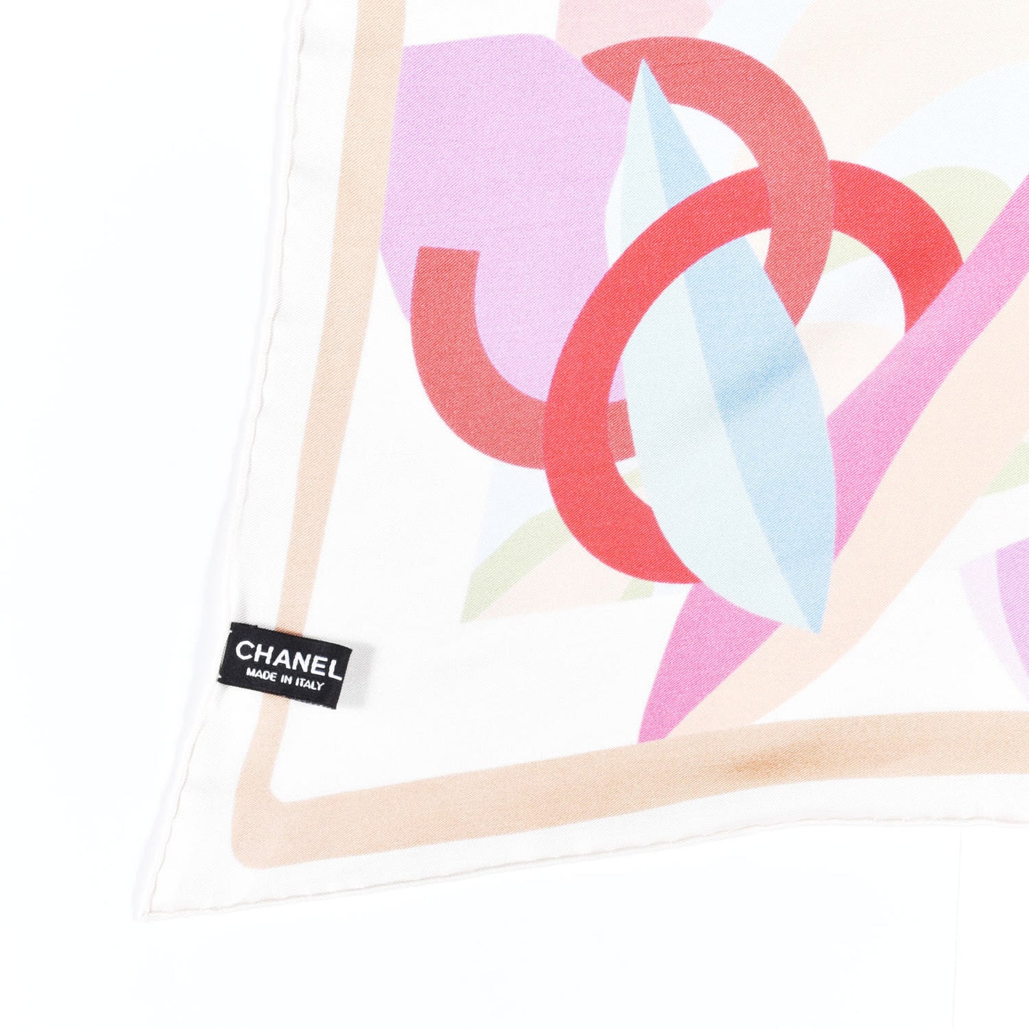Silk CC Square Scarf Ivory