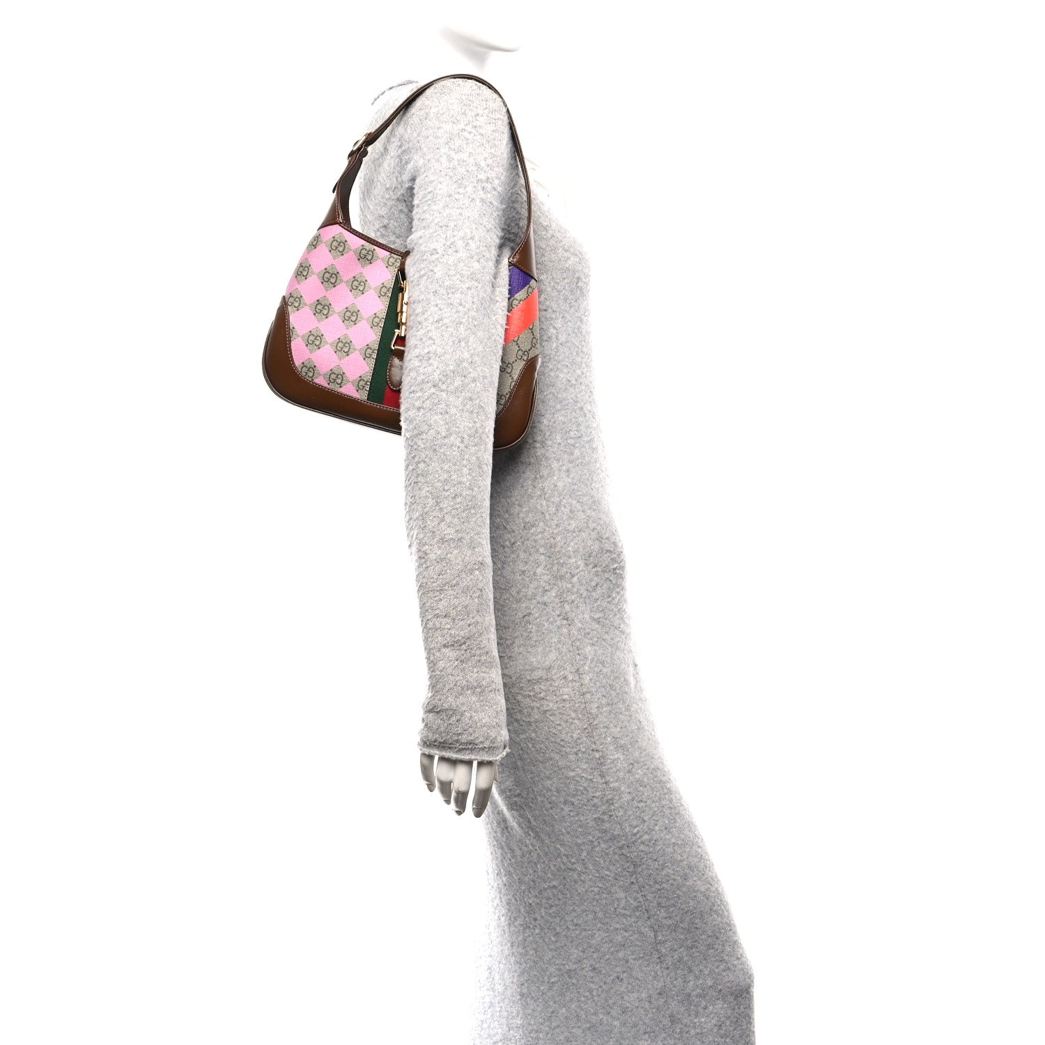 Gucci GG Supreme Monogram Azalea Calfskin Print Web Small Jackie 1961 Hobo Multicolor 2 of 10