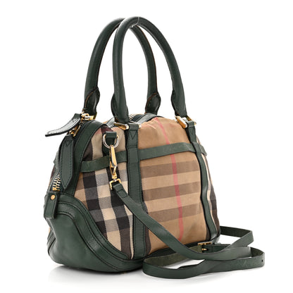 Burberry Bridle Calfskin House Check Small Orchard Bowling Bag Green 3 of 18