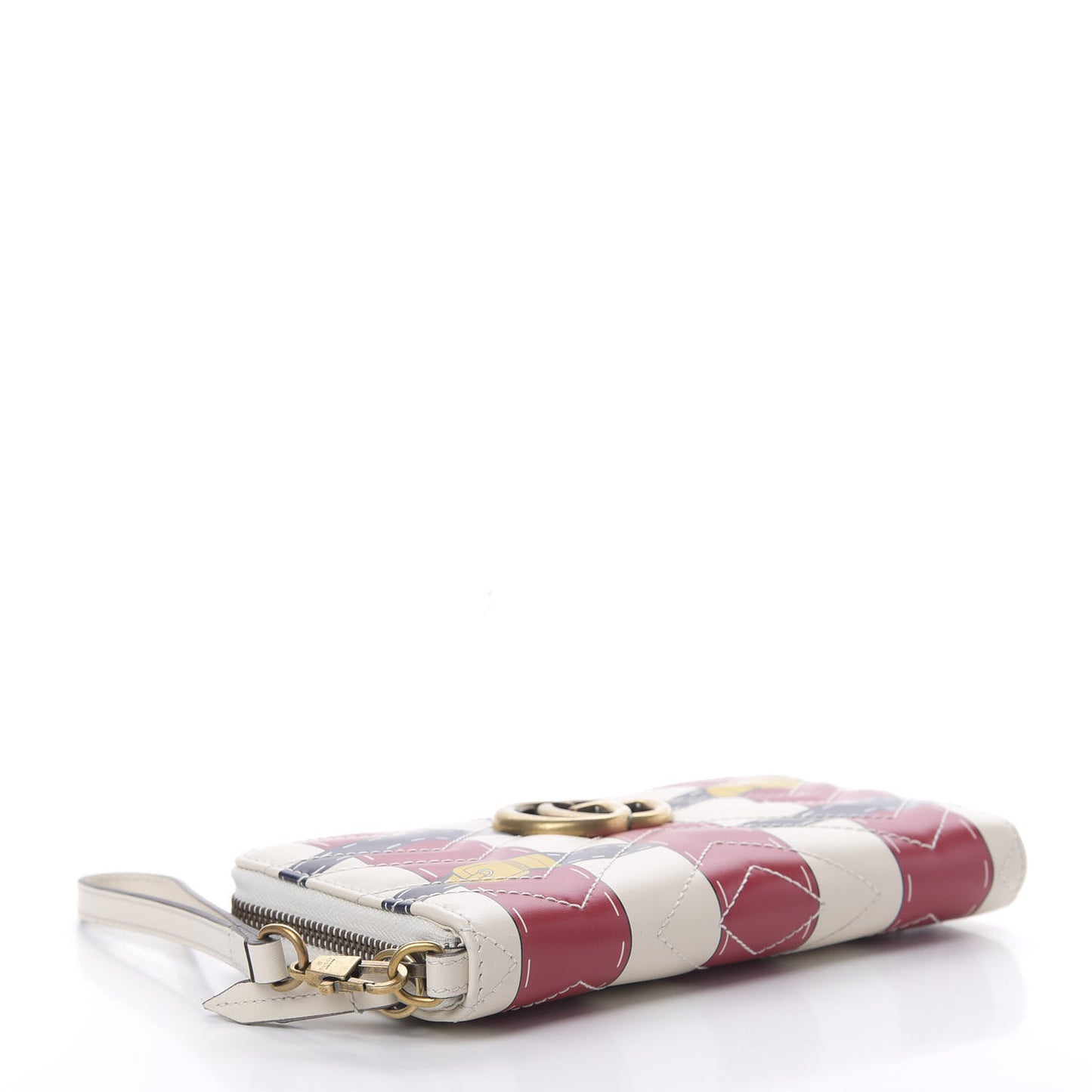 Calfskin Matelasse Trompe L'Oeil Print GG Marmont Zip Around Wallet