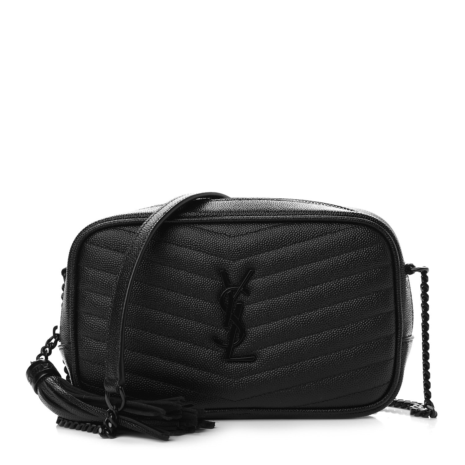 Saint Laurent Grain De Poudre Matelasse Monogram Mini Lou Camera Bag Black 1 of 8
