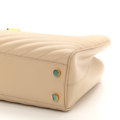 Saint Laurent Grain De Poudre Matelasse Chevron Monogram Shopping Bag Nude Powder 11 of 15