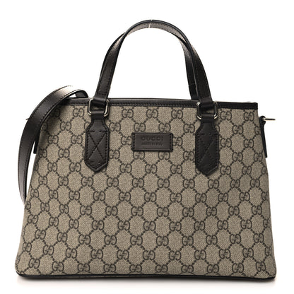 Gucci GG Supreme Monogram Small Zippered Tote Dark Brown 1 of 10