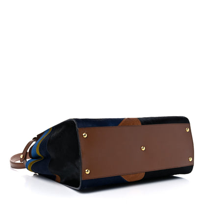 Fendi Calf Hair Patchwork Large Peekaboo Iconic Satchel Black Brown Multicolor 3 of 11
