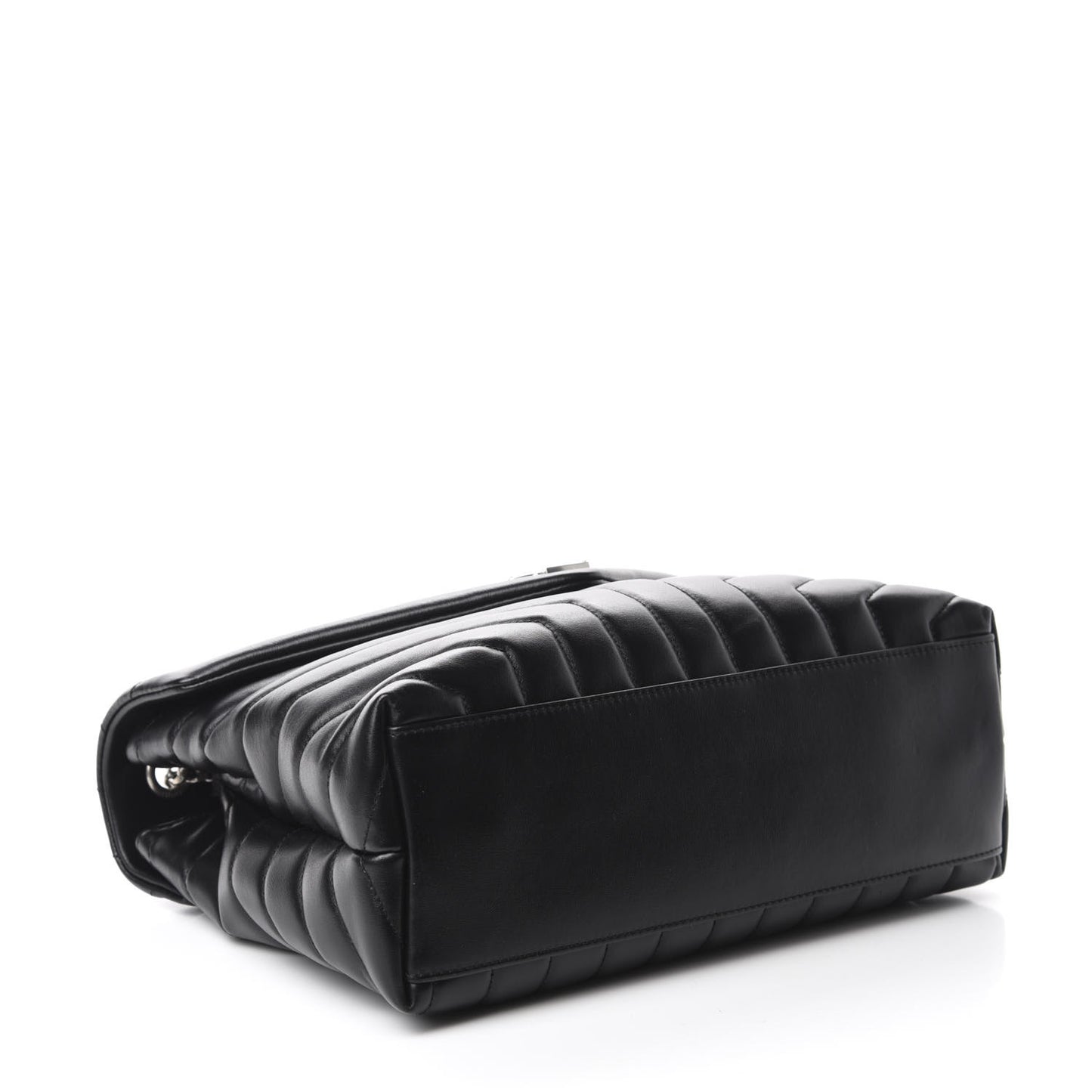 Calfskin Y Quilted Monogram Medium Loulou Chain Satchel Black