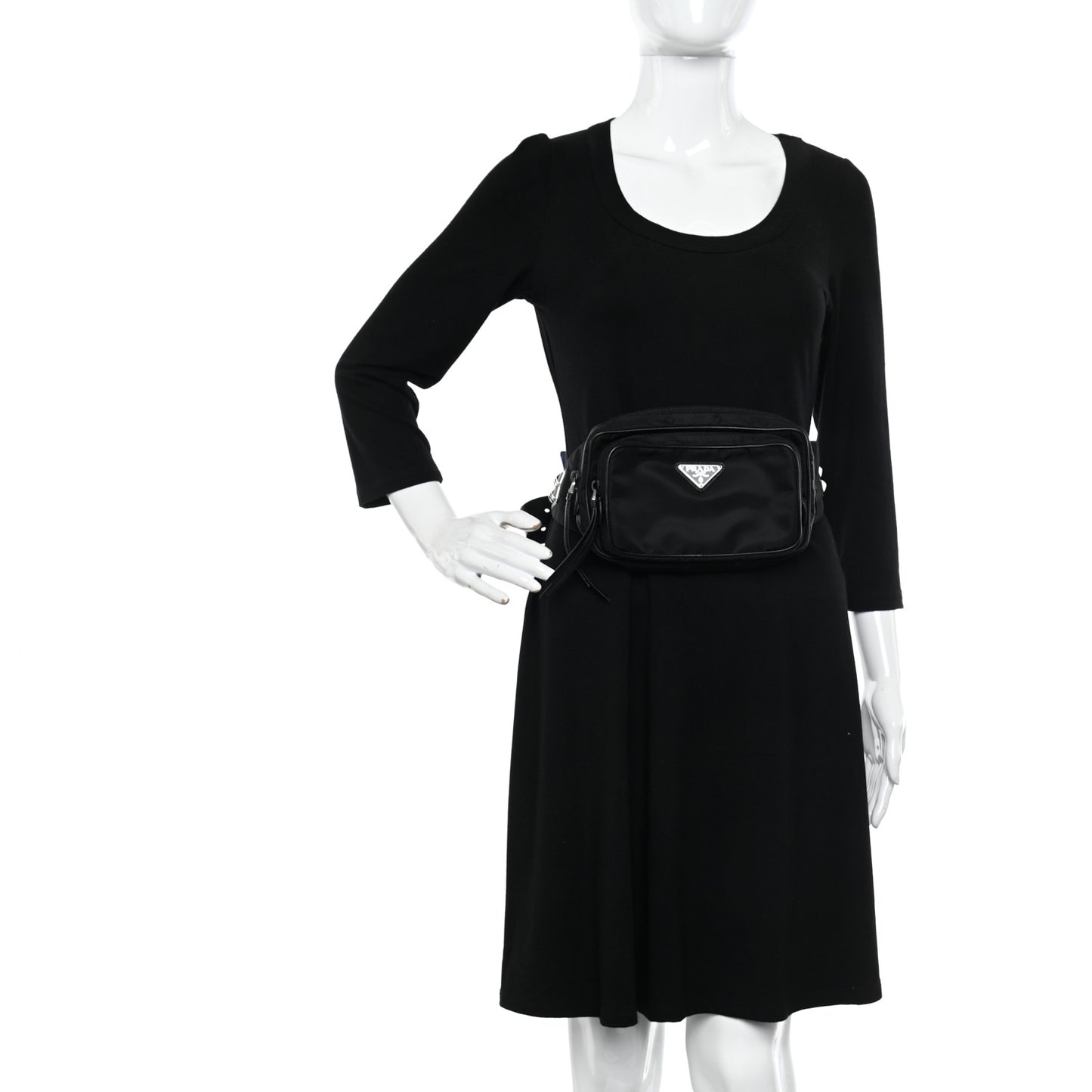 Tessuto Nylon Saffiano Belt Bag Black