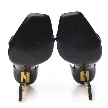 Saint Laurent Patent Calfskin Opyum 110 Sandals 39 Black Gold 5 of 9