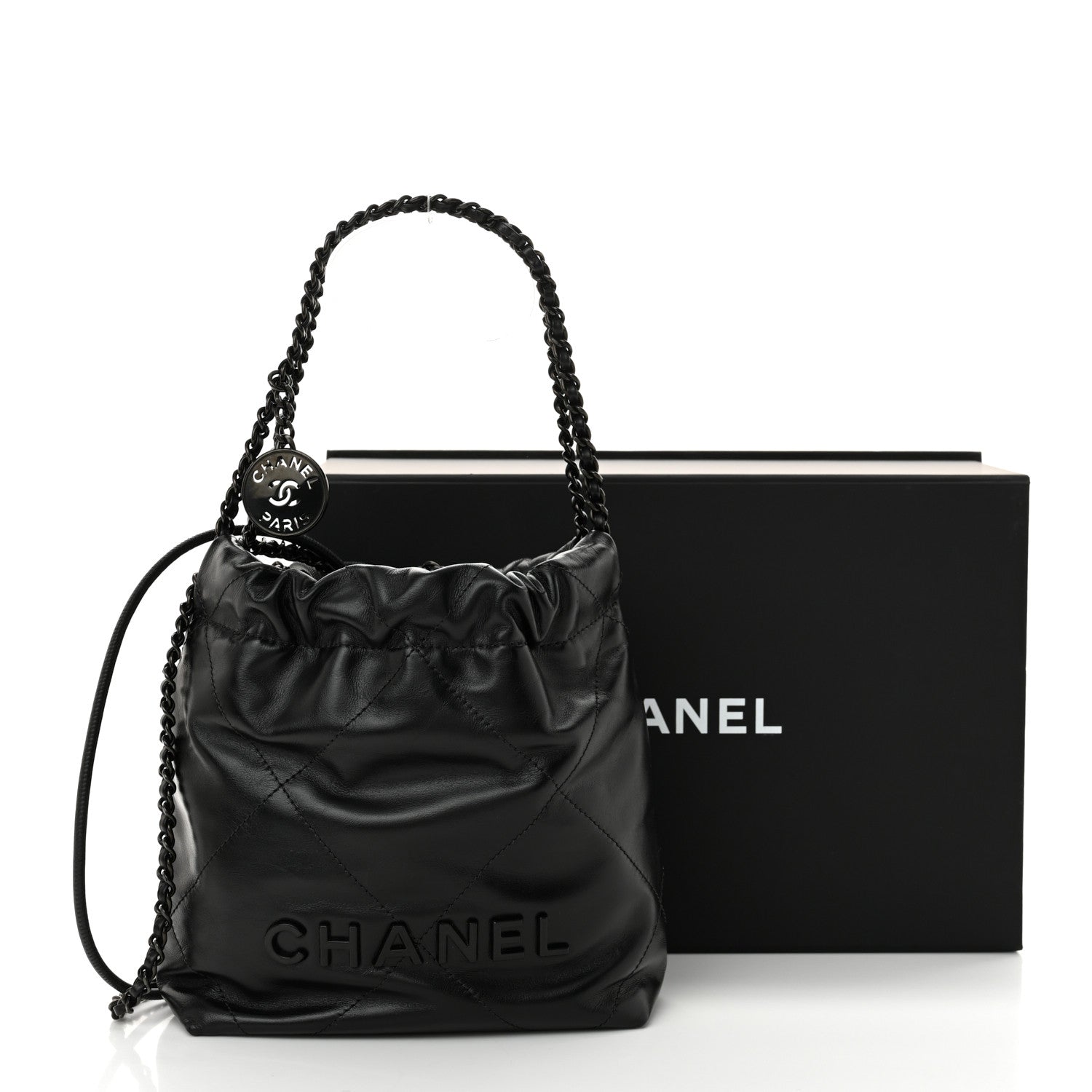 Chanel Shiny Calfskin Quilted Mini Chanel 22 So Black 11 of 11