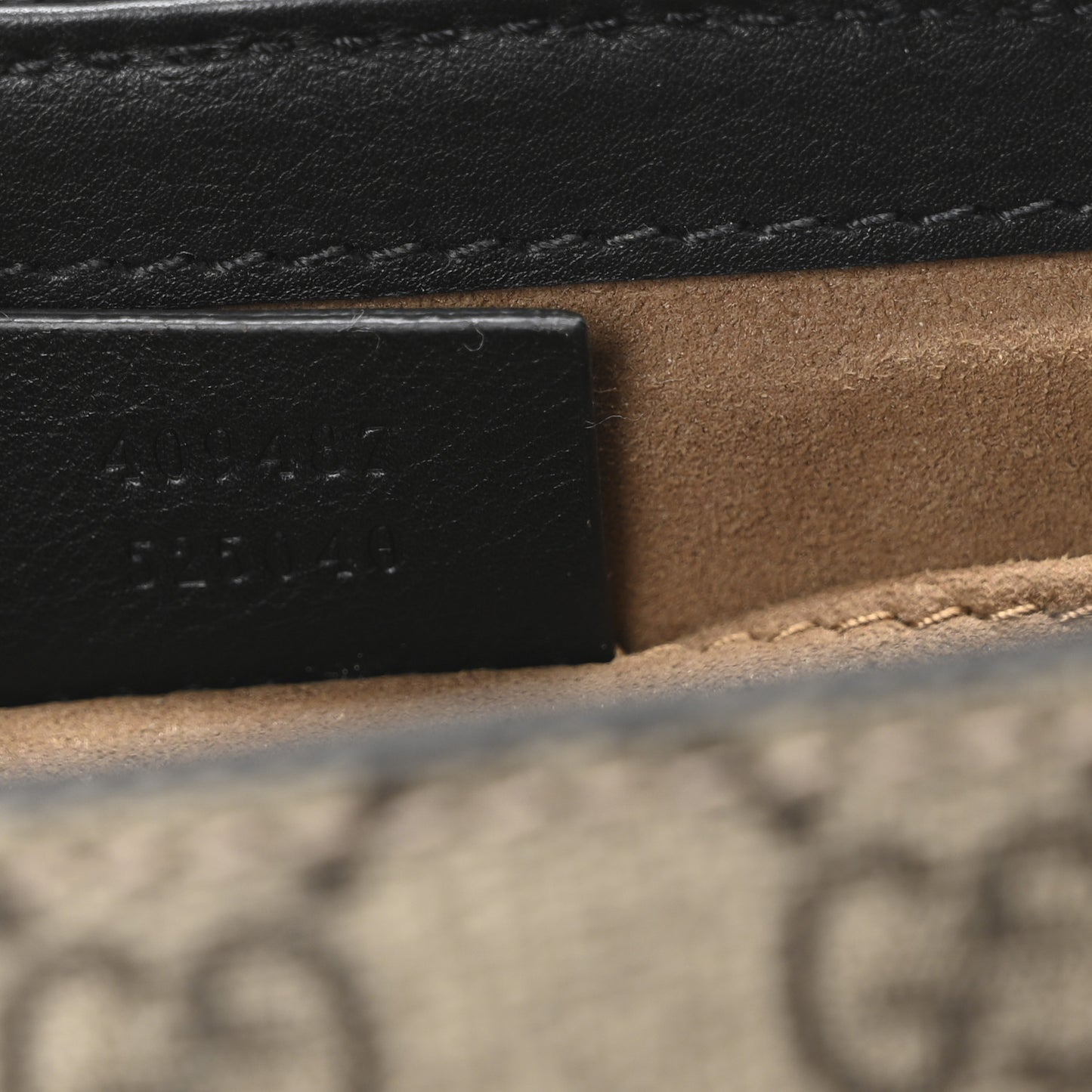 GG Supreme Monogram Calfskin Small Padlock Shoulder Bag Beige Black Cuir